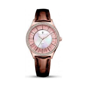 Christian Van Sant Modern Mother of Pearl Dial Stainless Steel Women's Watch, 40mm