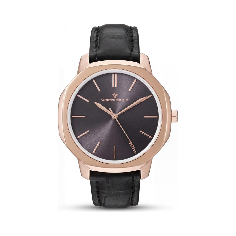 Christian Van Sant Octave Black Dial Stainless Steel Women's Watch, 40mm