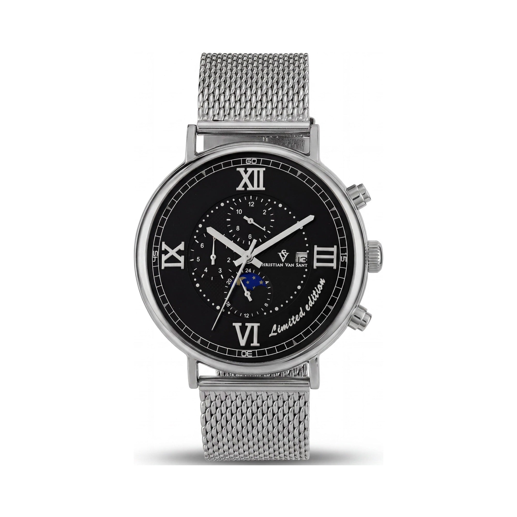 Christian Van Sant Men's Watch, Black Dial Stainless Steel 40mm, Photo 1