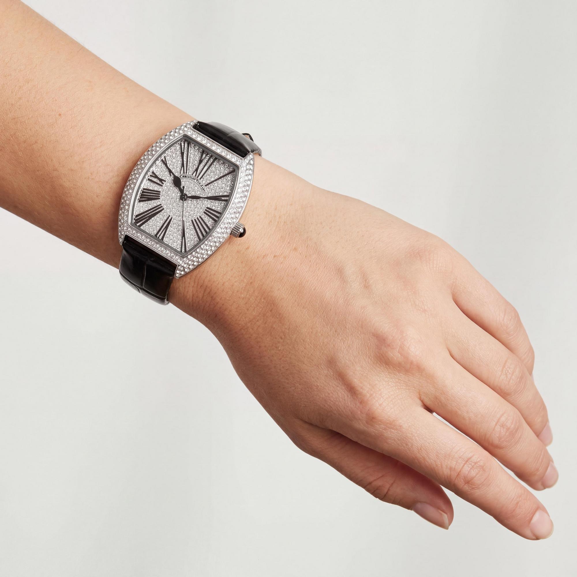 Reloj de cuarzo plateado para mujer de Christian Van Sant con esfera y bisel de cristal, Photo 3