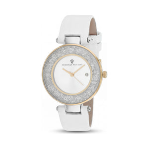 Christian Van Sant Silver Dial Stainless Steel Women's Watch, 36mm