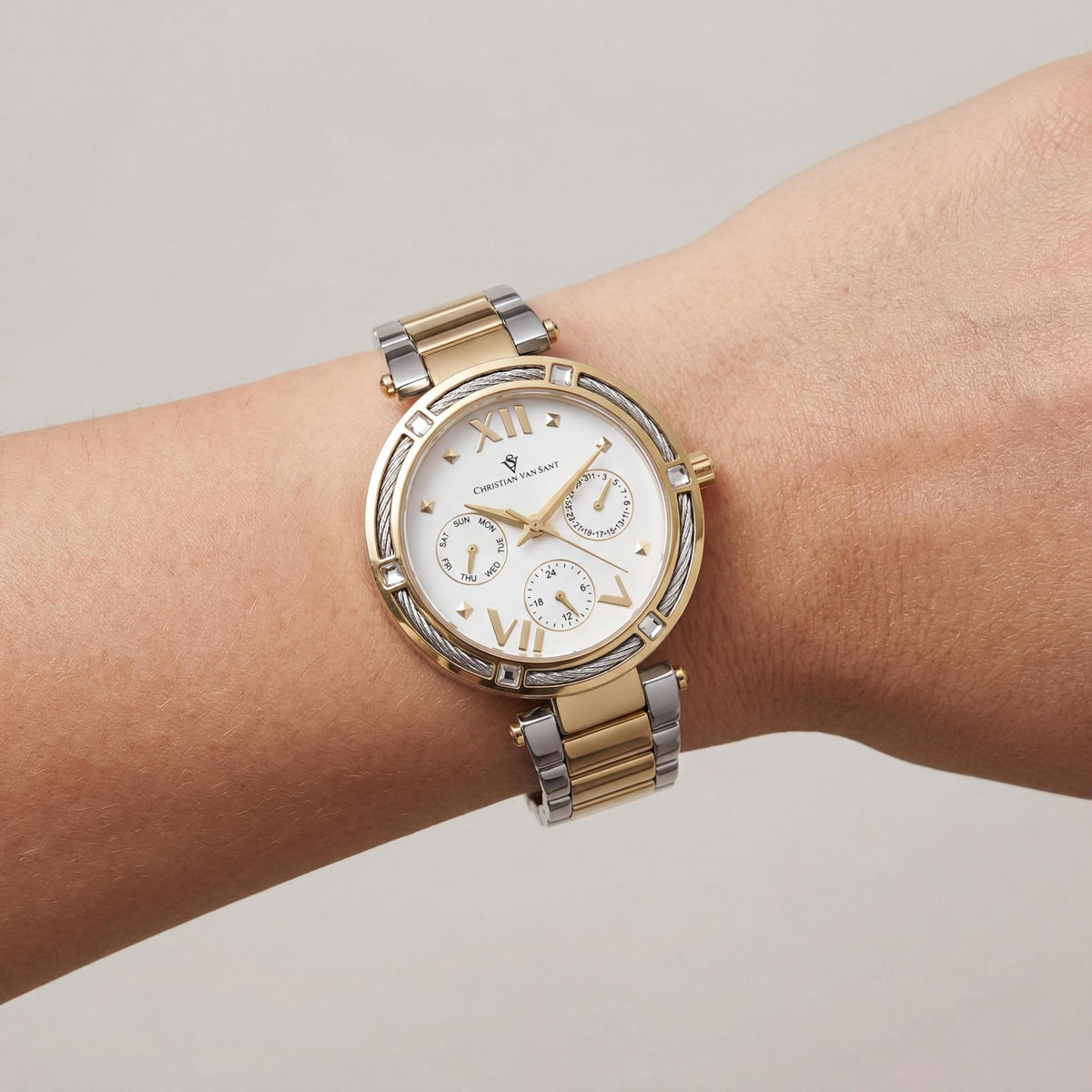 Christian Van Sant Women's Watch, White Dial Stainless Steel 40mm, Photo 3