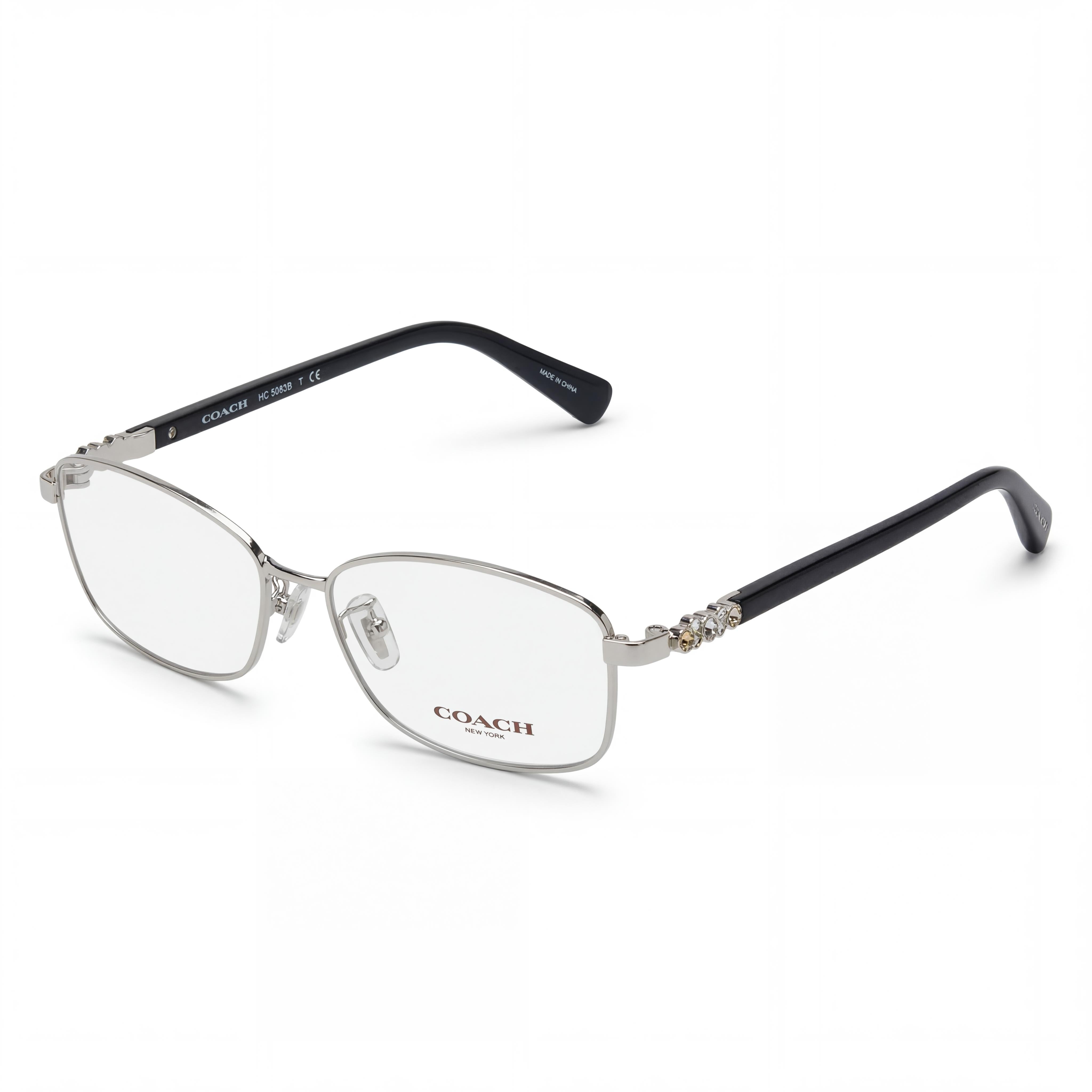Coach 0HC5083B Silver Rectangle Eyeglasses Unisex, Metal, Photo 1
