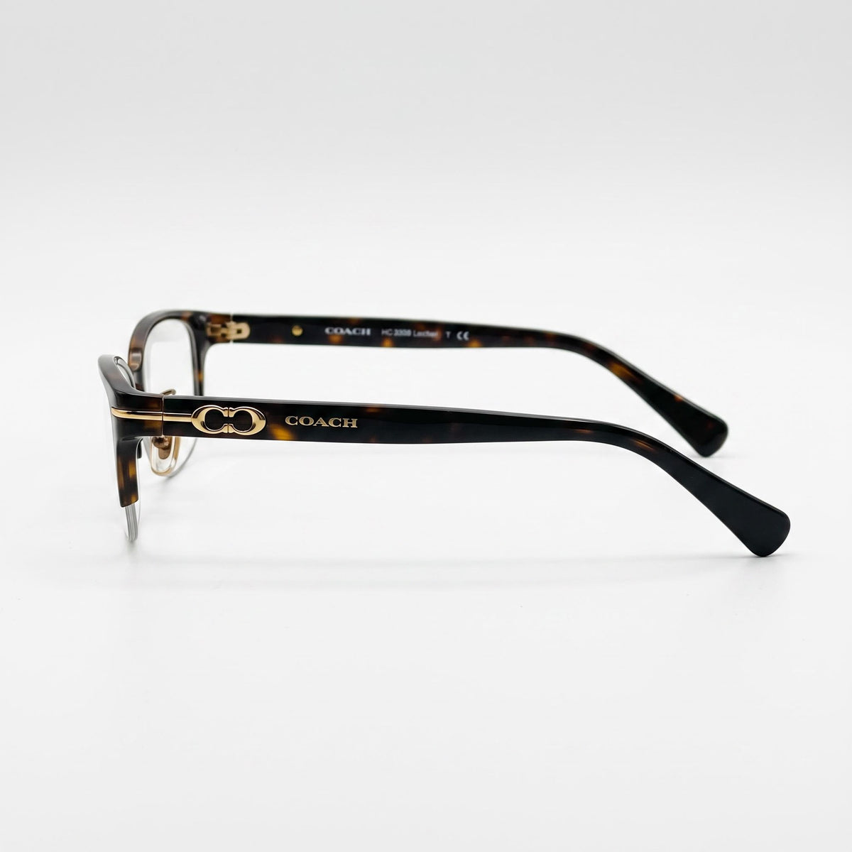 Gafas graduadas Coach Hc 5058 ovaladas marrones para mujer, composite 49mm, Photo 3