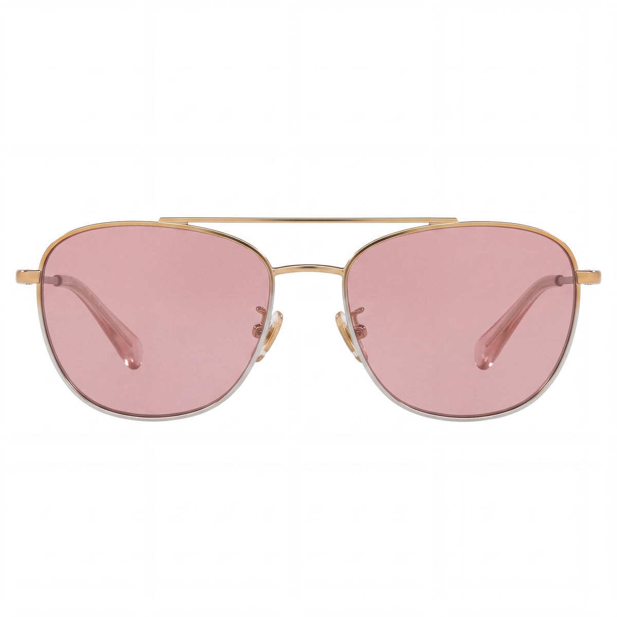 Gafas de sol Coach HC 7107 unisex clásicas de metal brillante en oro rosa, plata, oro y rosa espejado, sin polarización y con protección UV, 55 mm, Photo 2