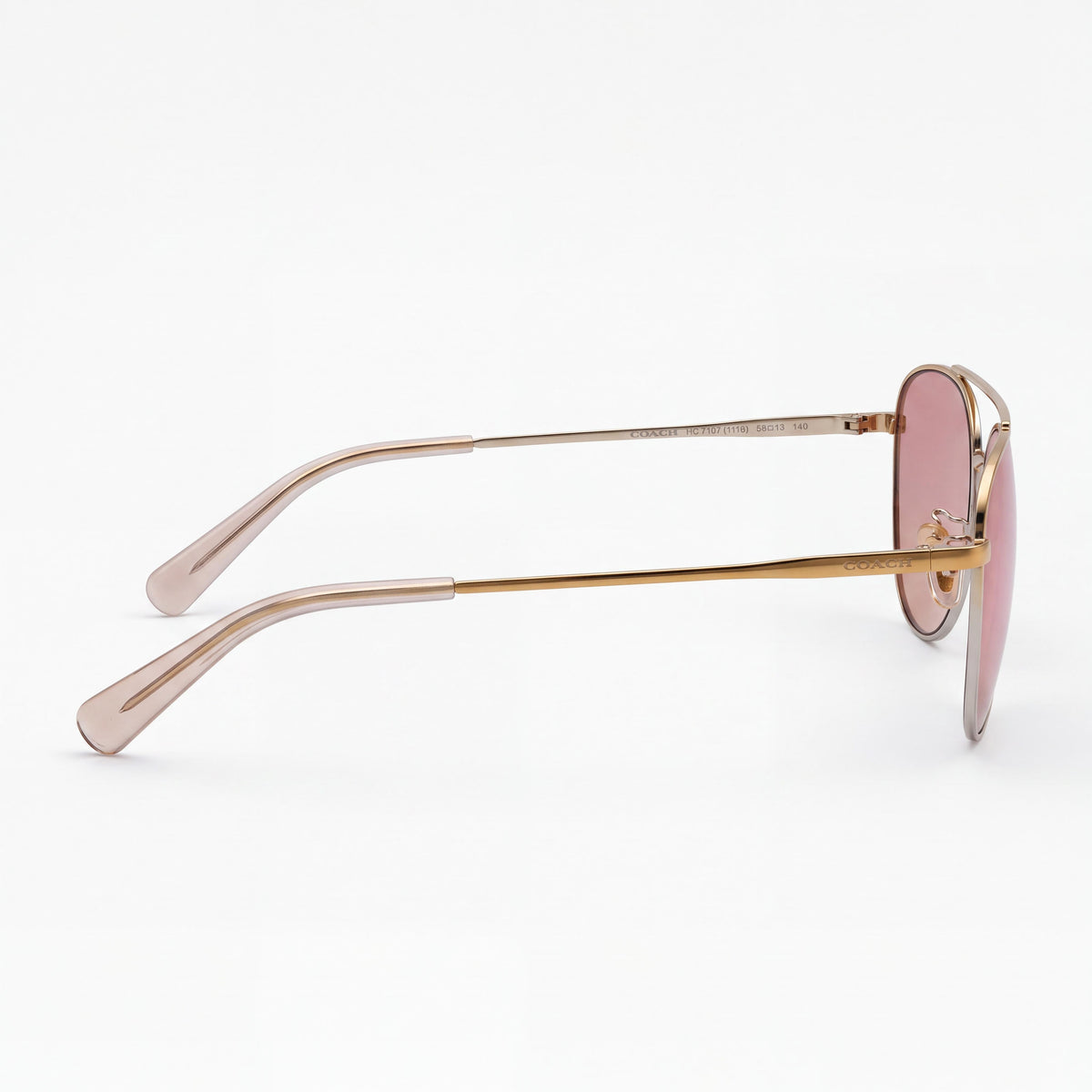 Gafas de sol Coach HC 7107 unisex clásicas de metal brillante en oro rosa, plata, oro y rosa espejado, sin polarización y con protección UV, 55 mm, Photo 3