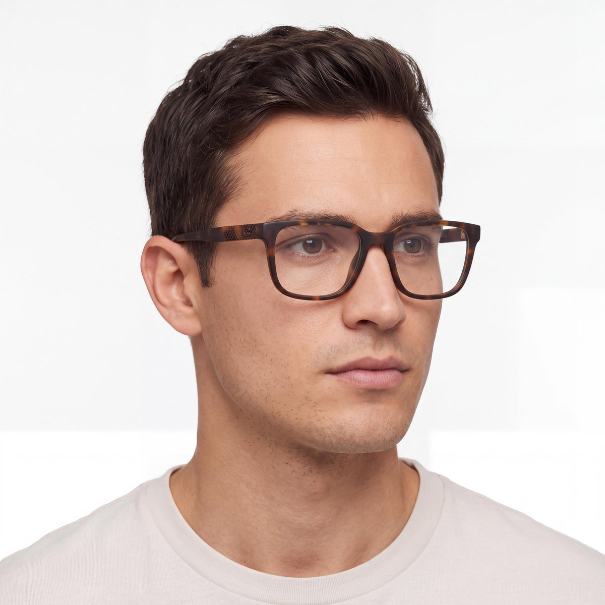 Montura de gafas graduadas Coach Hc6264u para hombre, ajuste universal, carey oscuro mate, 53 mm, Photo 4