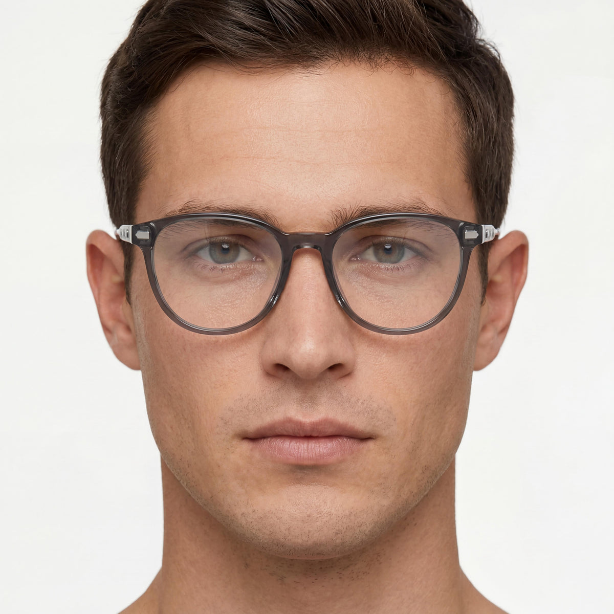 Coach HC6265U Round Transparent Grey Eyeglasses for Men, 52mm, Photo 4