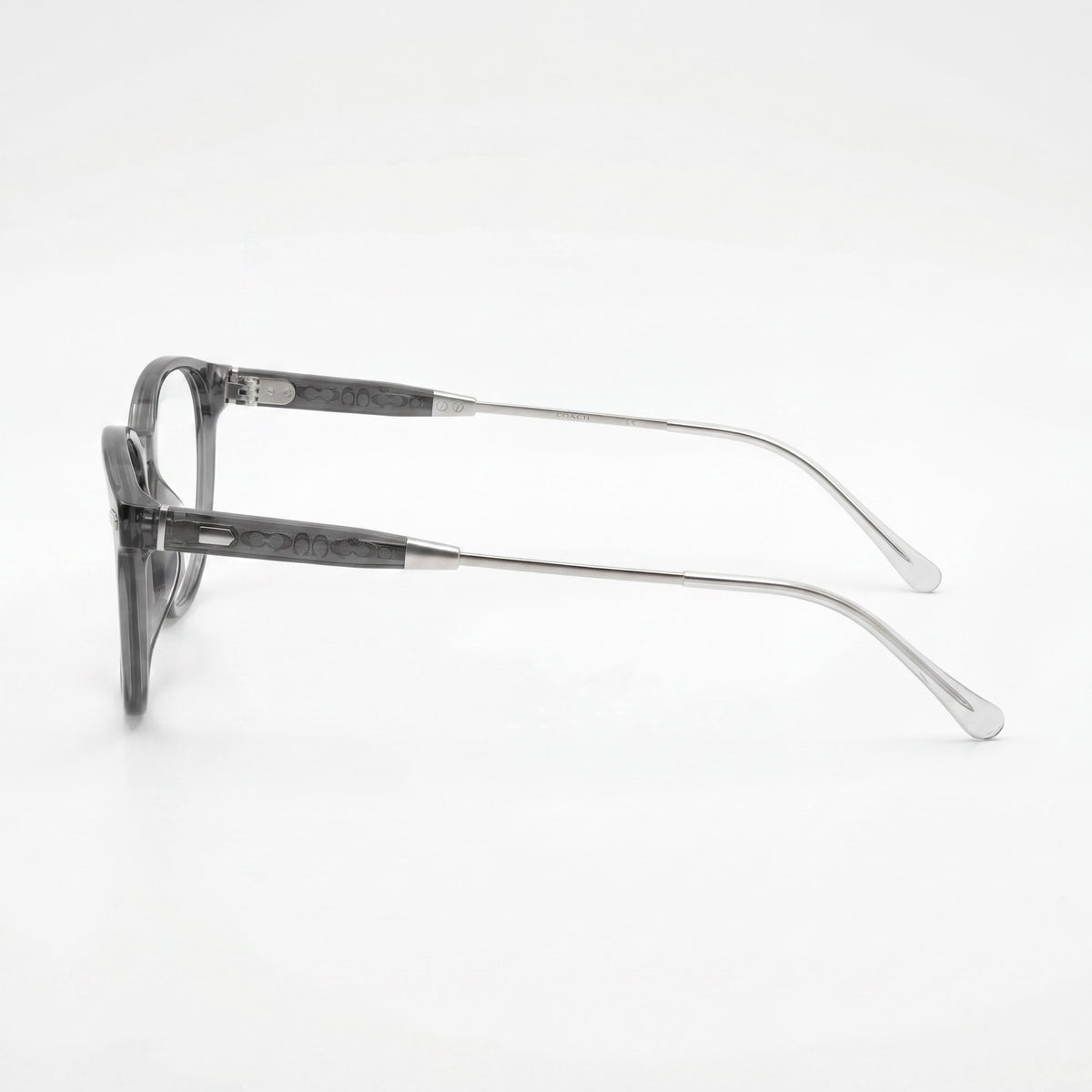Coach HC6265U Round Transparent Grey Eyeglasses for Men, 52mm, Photo 3