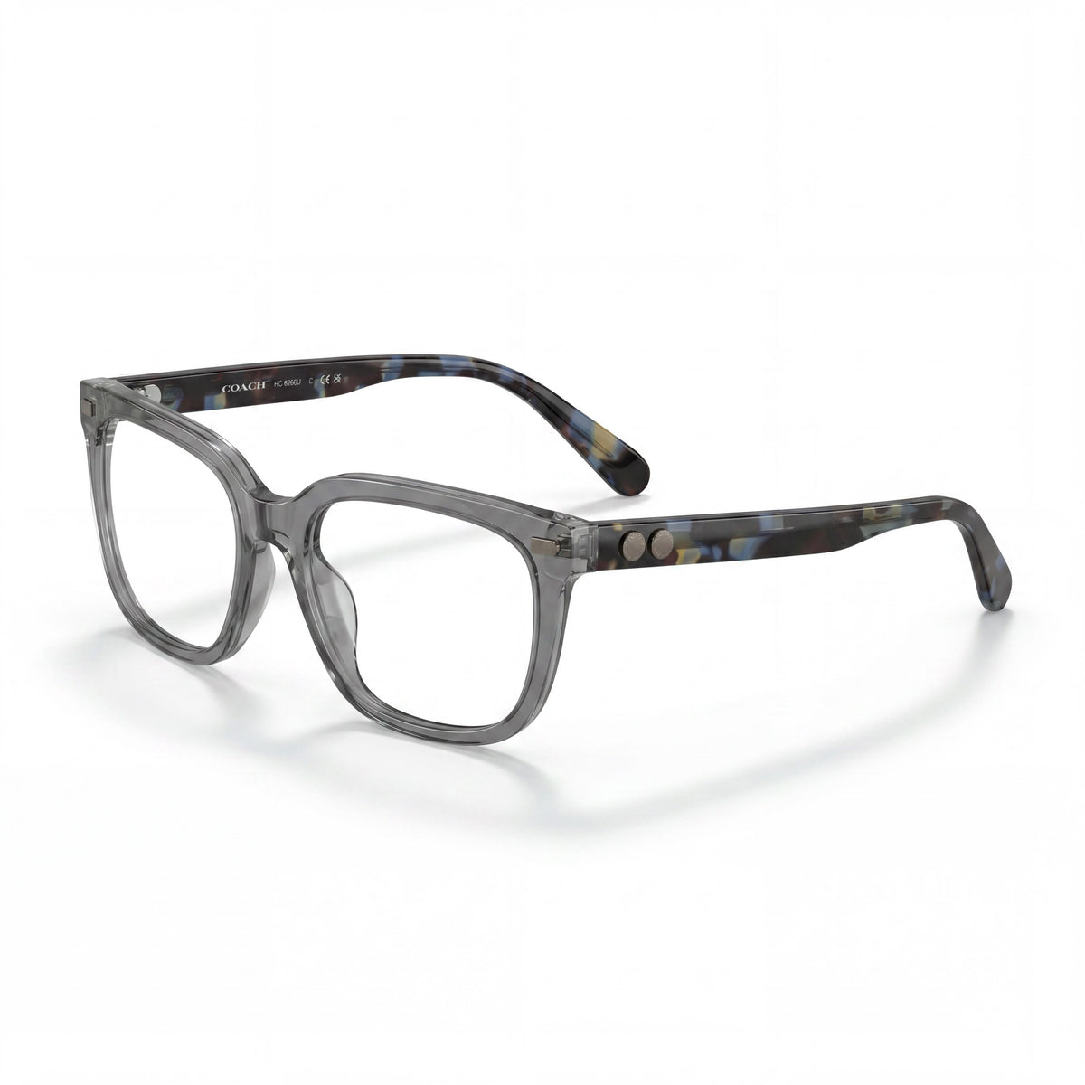 Gafas graduadas cuadradas para hombre Coach Hc6266u en gris transparente, 53 mm, Photo 1
