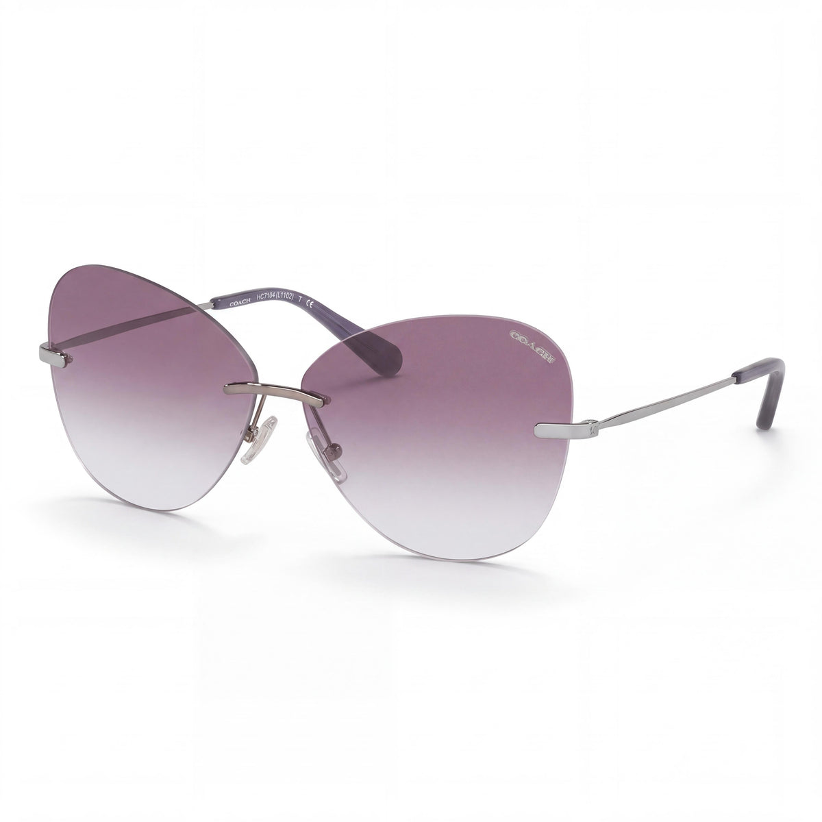 Gafas de sol para mujer Coach HC7104-90048H, color gunmetal con degradado púrpura, protección UV del 100 %, 59 mm, Photo 1