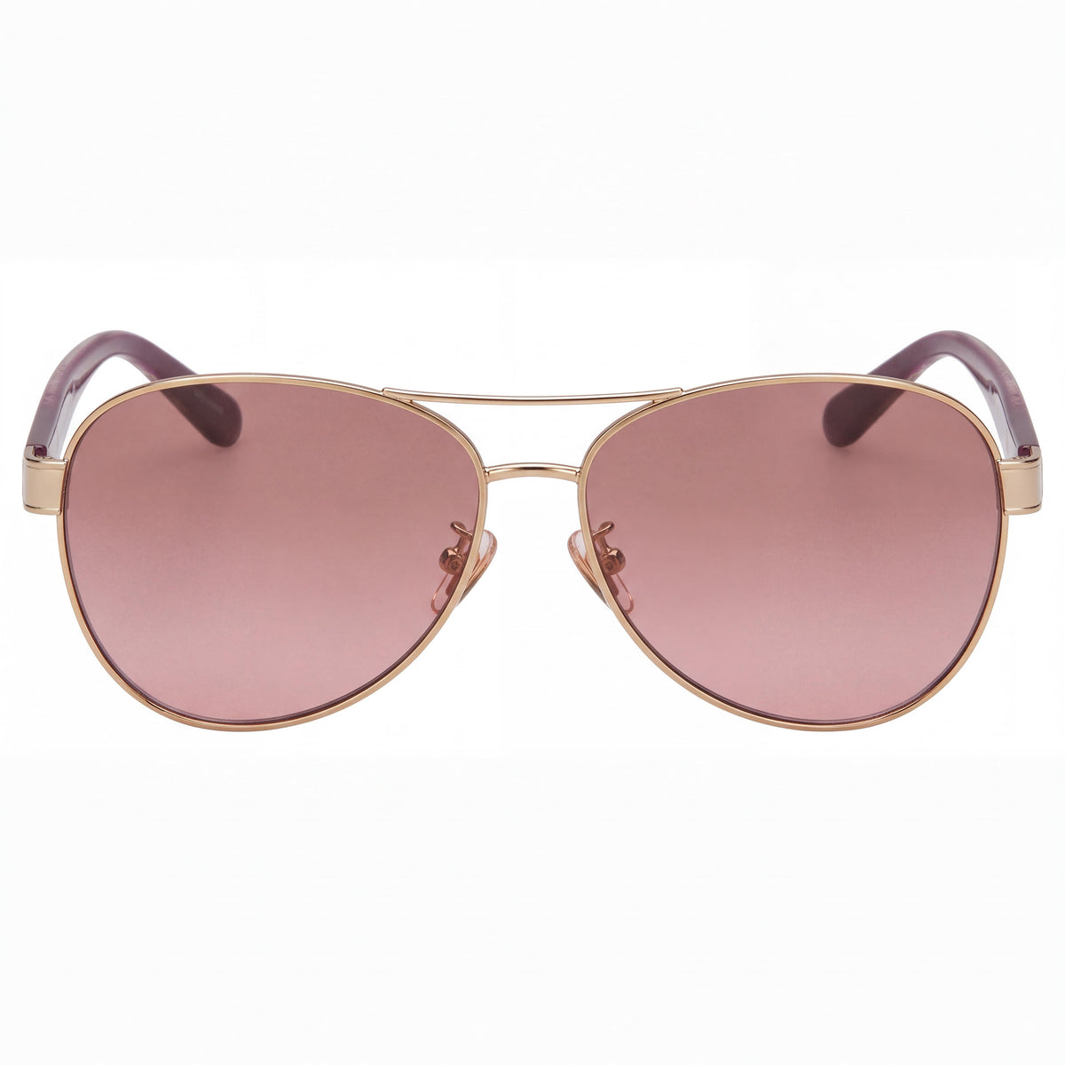 Gafas de sol metálicas de aviador Coach 0HC7115 para mujer, dorado claro, lentes espejadas moradas y rosadas, 59 mm, protección UV, Photo 2