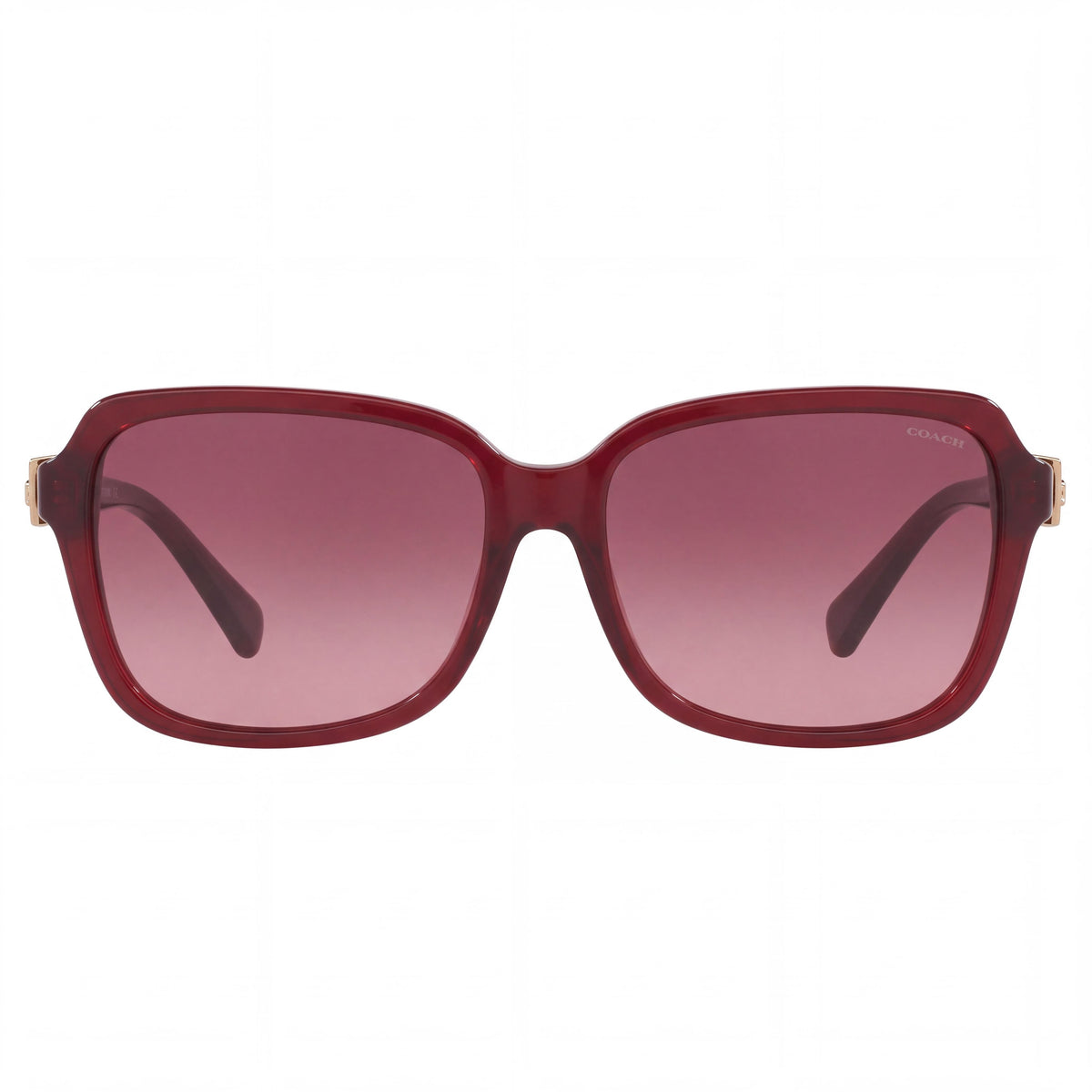 Coach HC8179 Burgundy Gold Logo Square Sunglasses for Women, 58mm, Photo 2