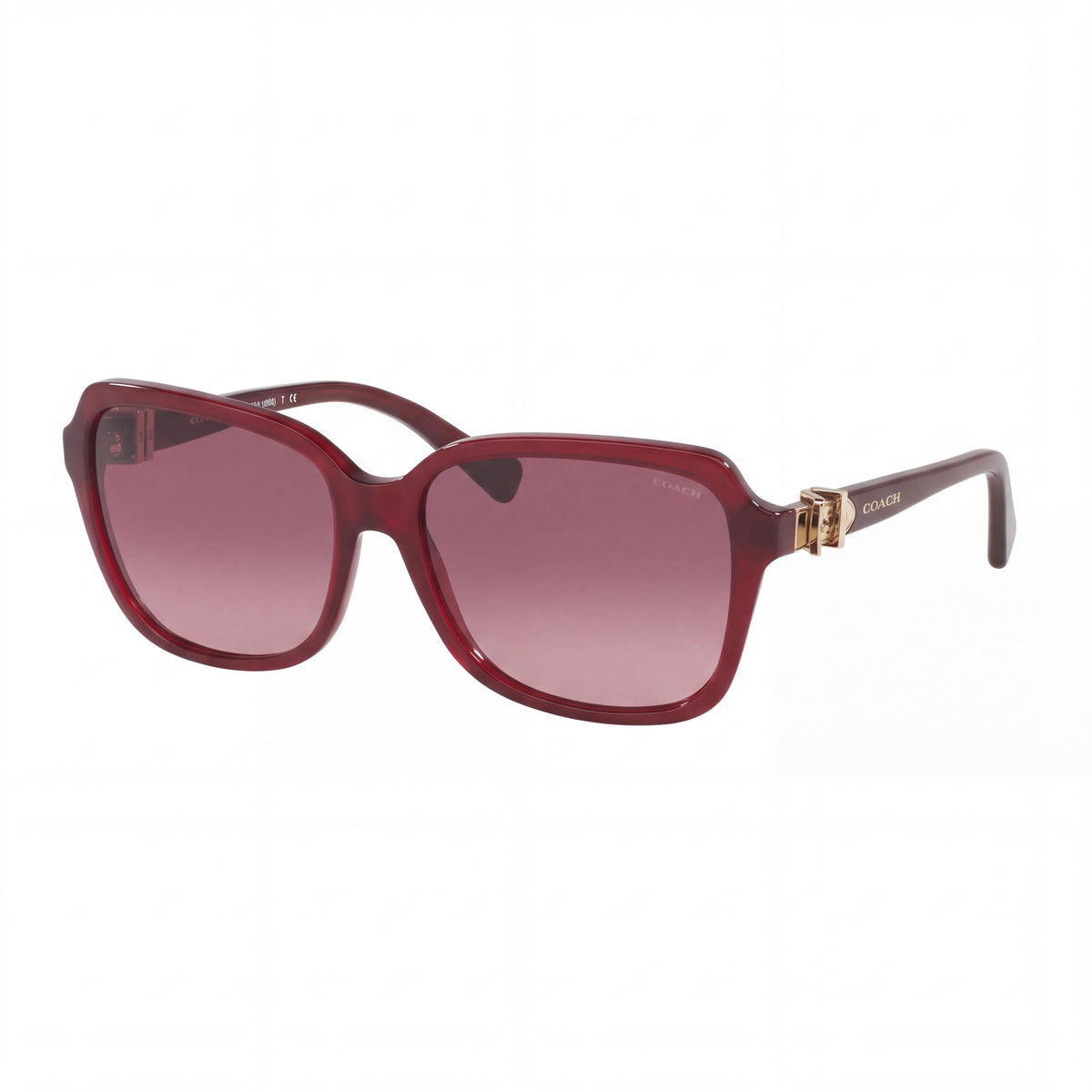 Coach HC8179 Burgundy Gold Logo Square Sunglasses for Women, 58mm, Photo 1