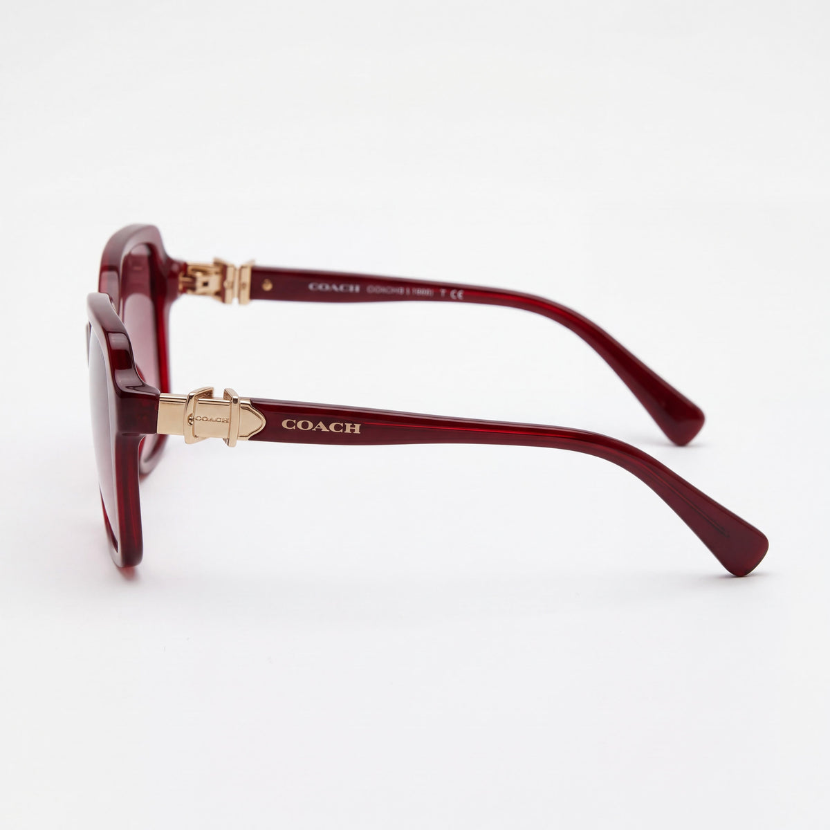 Coach HC8179 Burgundy Gold Logo Square Sunglasses for Women, 58mm, Photo 3