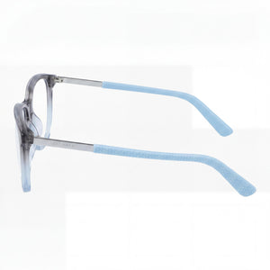 Cole Haan Rectangle Eyeglasses Men — side view, Blue Fade Metal temples