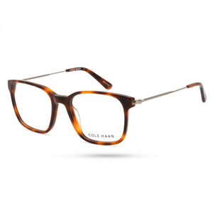 Cole Haan Ch4045 Havana Rectangle Eyeglasses for Men, Metal frame
