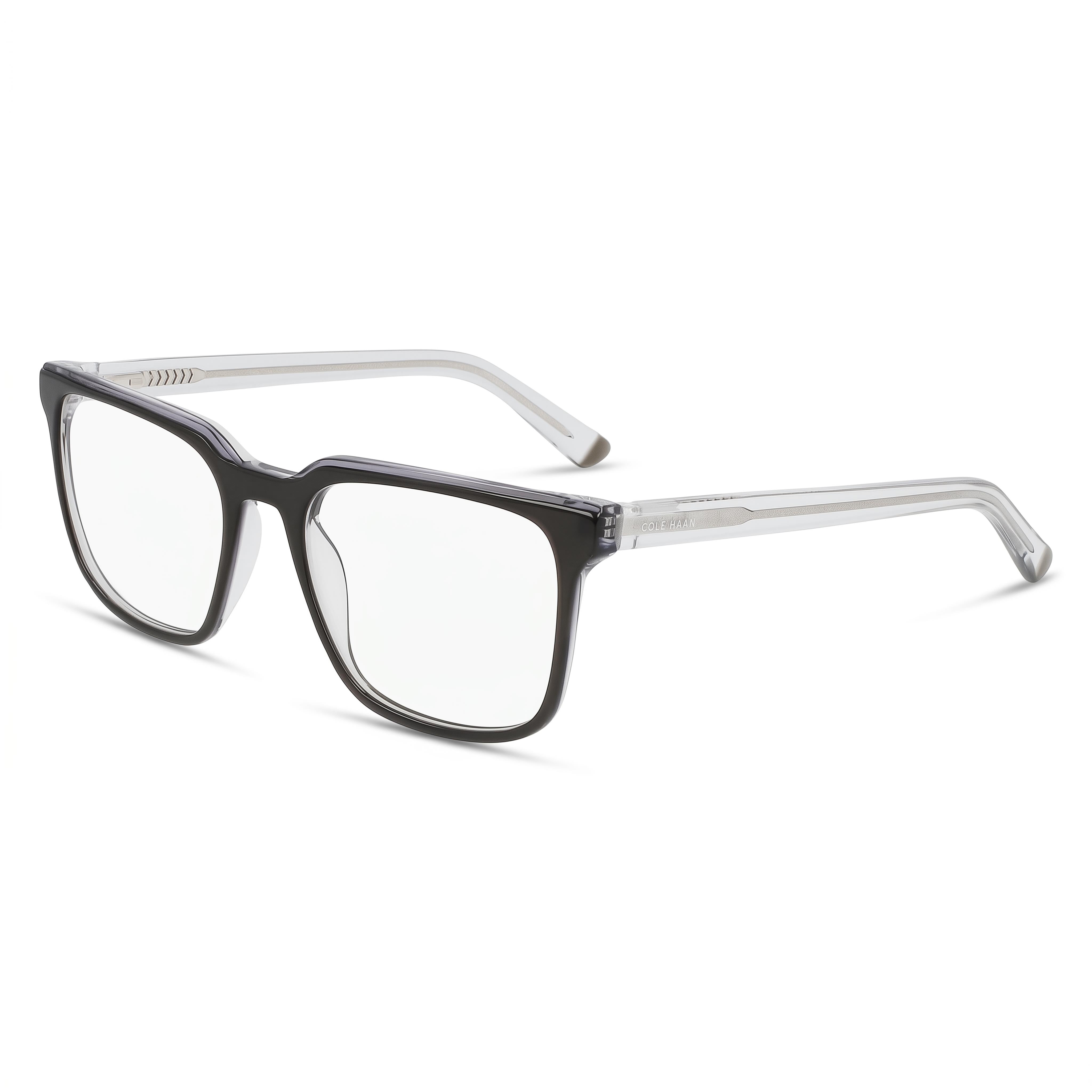 Cole Haan Ch4506 Smoke Crystal Rectangle Eyeglasses for Men, 52mm, Photo 1