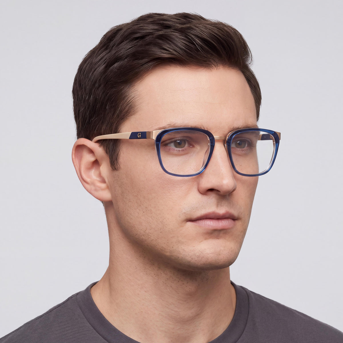Gafas graduadas unisex rectangulares Cole Haan CH4523 color azul cristal, Photo 4