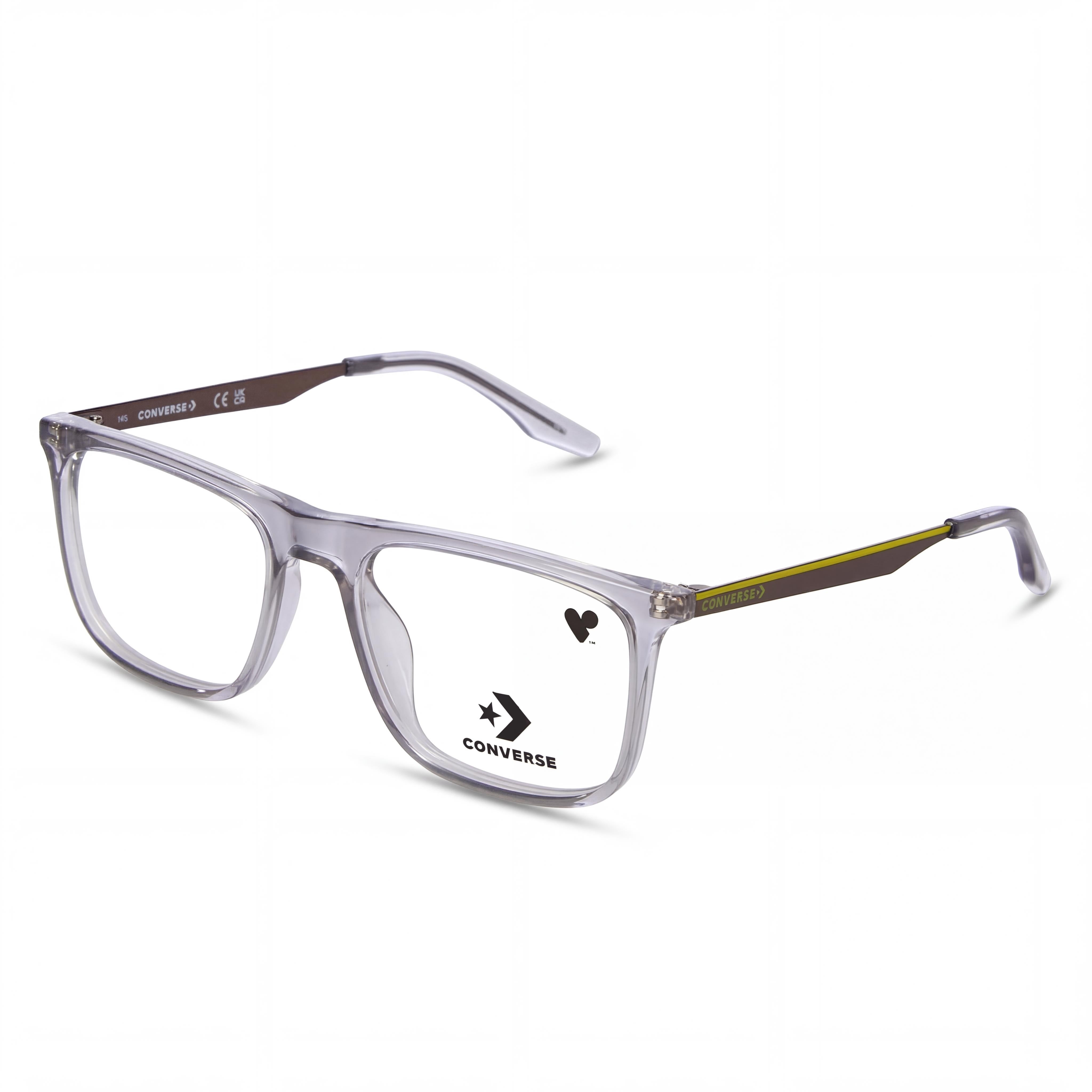 Converse CV8006 Transparent Rectangle Eyeglasses for Men, Plastic 56mm, Photo 1