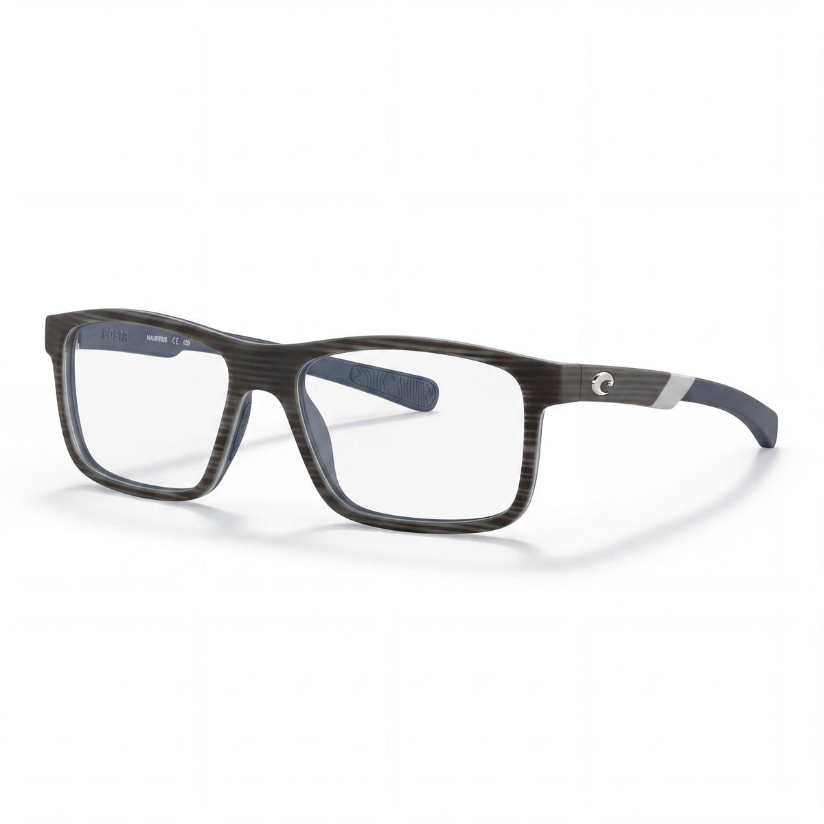 Costa Del Mar 6A8004V Gray Rectangle Eyeglasses for Men, Plastic 55mm, Photo 1