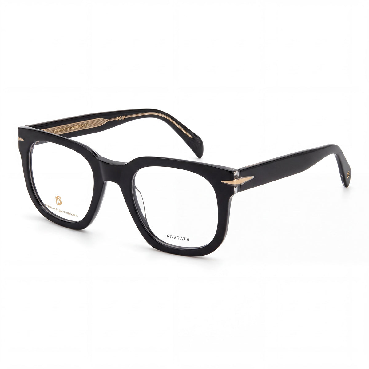 Gafas casuales para hombre David Beckham 7123 de acetato en color cristal beige, con lente de 50 mm, puente de 22 mm y varillas de 150 mm, Photo 1
