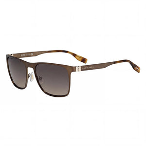 David Beckham DB 1018 Brown Rectangle Sunglasses for Men, Green lens