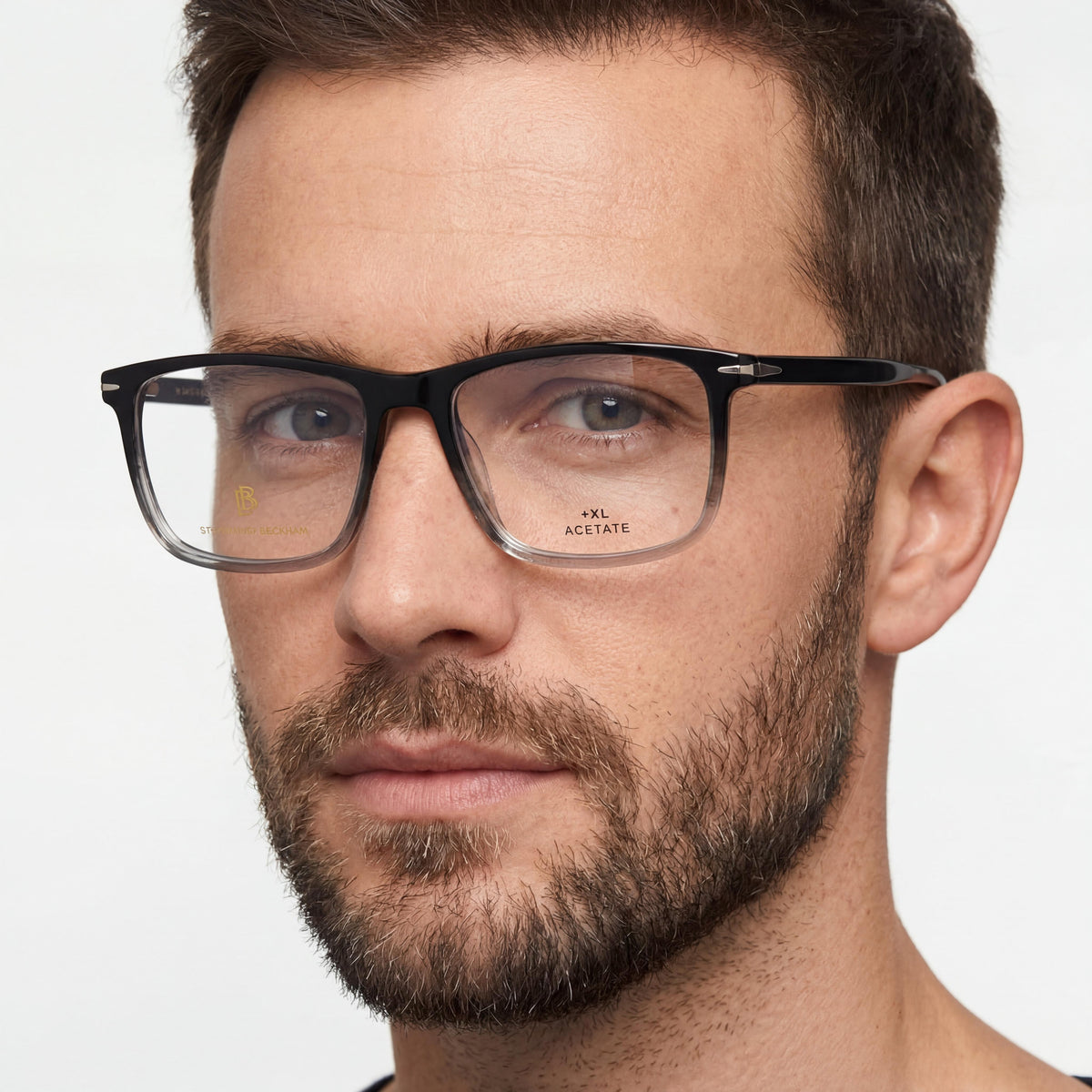 Gafas graduadas rectangulares para hombre David Beckham Db 1019 Black Horn, 57mm, Photo 4