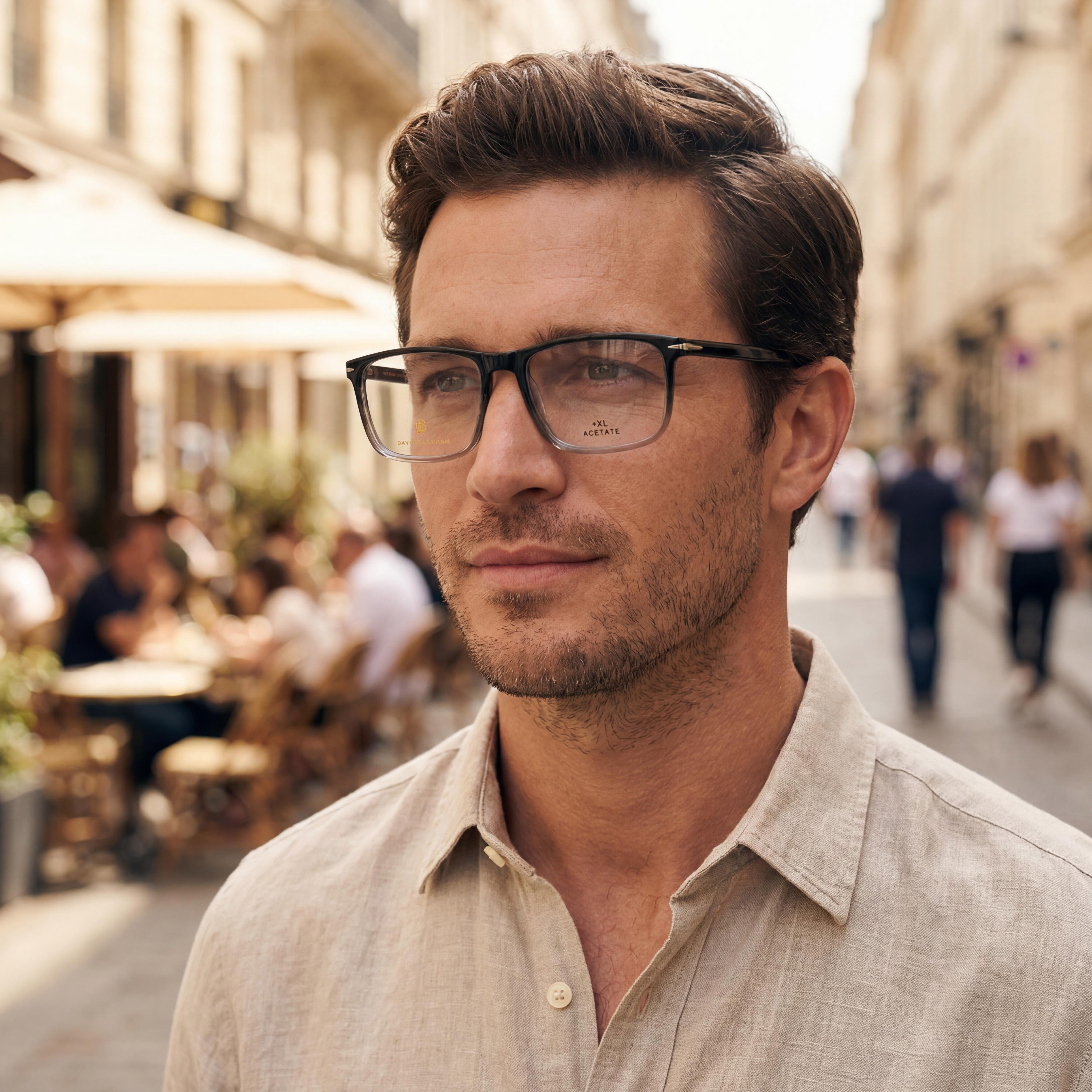 David Beckham DB 1019 Black Rectangle Eyeglasses for Men, Acetate 57mm, Photo 5