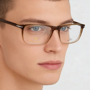 David Beckham Db 1019 Rectangle Eyeglasses Unisex — side view, Brown Plastic temples