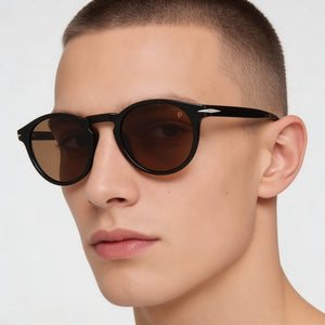 David Beckham DB 1036/S Round Sunglasses Unisex — side view, Non-Polarized Brown lens
