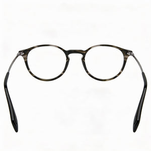 David Beckham DB 1049 Round Eyeglasses Unisex — side view, Havana Plastic temples
