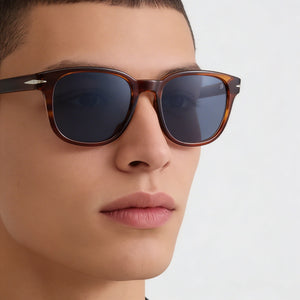David Beckham Db 1062/S Square Sunglasses Unisex — side view, Non-Polarized Brown Horn lens