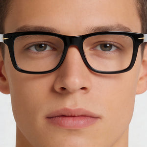 David Beckham DB 1073/BB Rectangle Eyeglasses for Men — interior view, Acetate frame detail