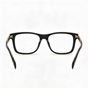David Beckham DB 1073/BB Rectangle Eyeglasses Men — side view, Black Acetate temples