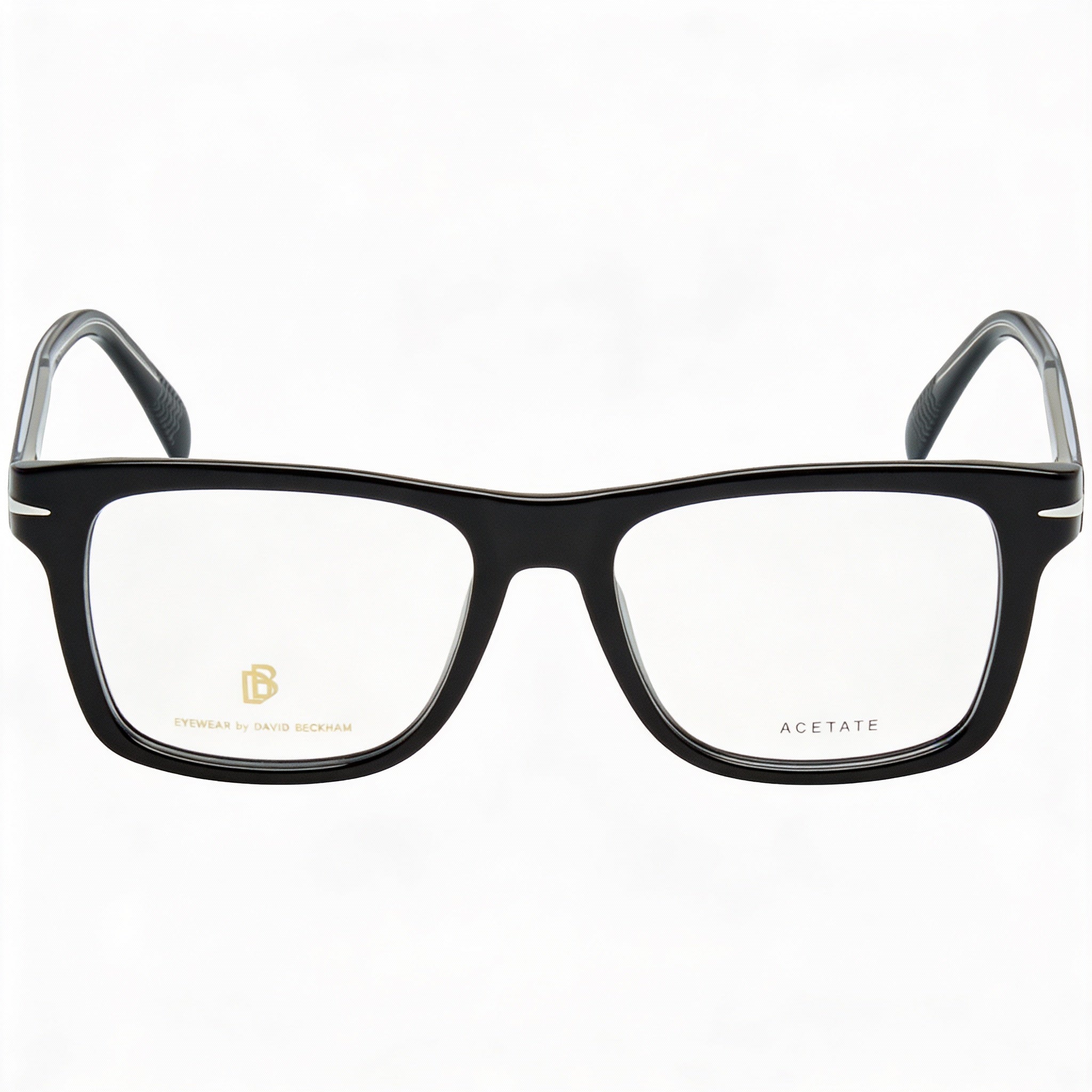 David Beckham DB 1073 Black Silver Square Unisex Eyeglasses, 52mm, Photo 2