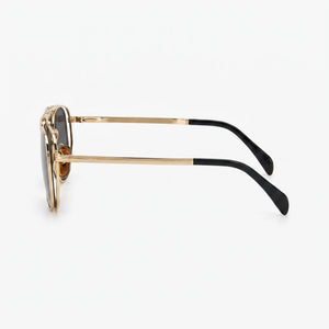 David Beckham Db 1082/G/Cs Aviator Sunglasses Men — side view, Non-Polarized Gold Black lens