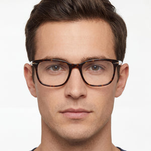 David Beckham Db 1083 Rectangle Eyeglasses Men — side view, Havana Acetate temples