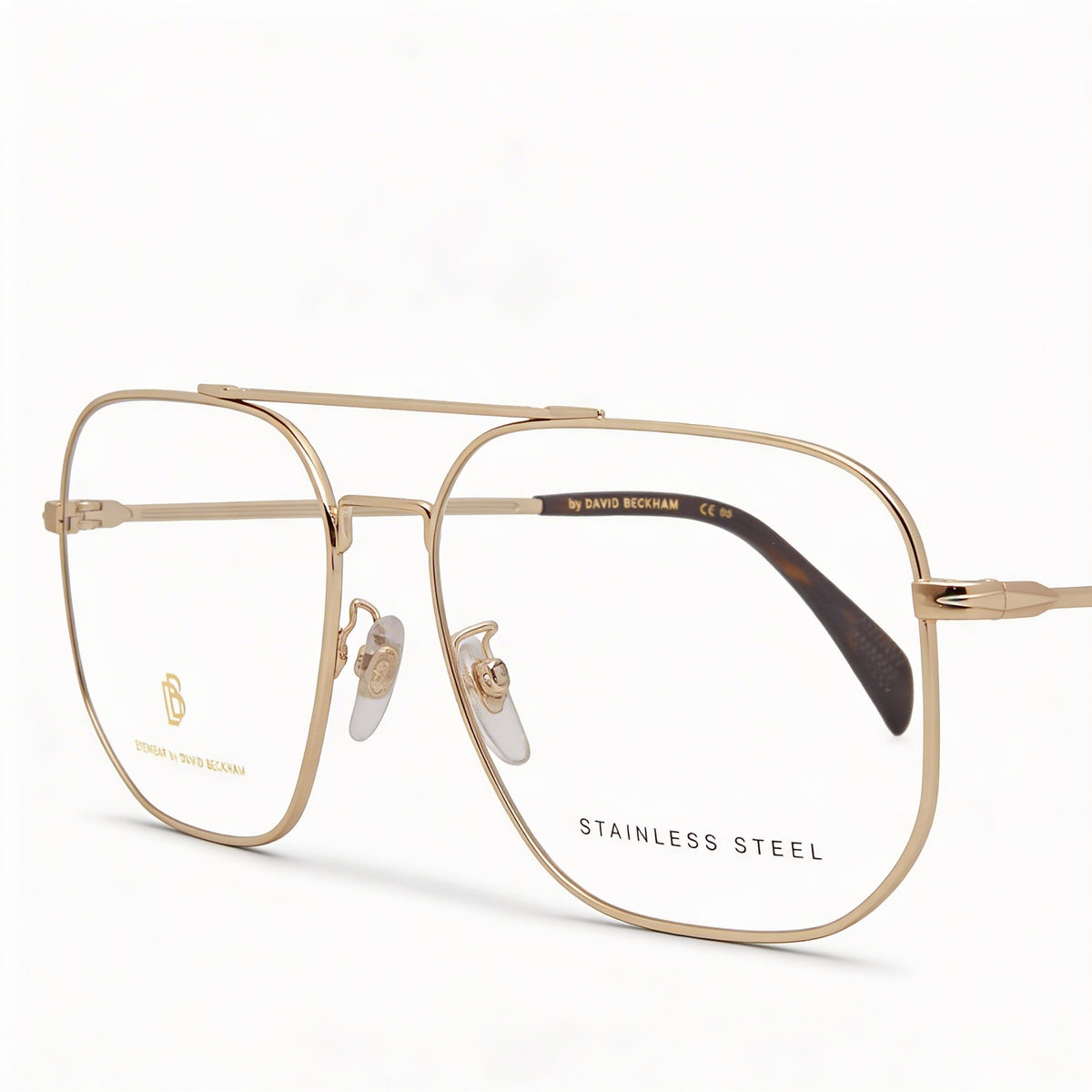 David Beckham Db 1096 Gold Oval Eyeglasses Unisex, Metal 57mm, Photo 2