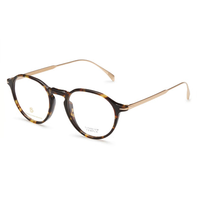 David Beckham DB 1105 Gold Round Eyeglasses for Men, Plastic frame