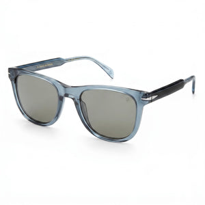 David Beckham DB 1113/S Blue Square Sunglasses Unisex, Blue lens
