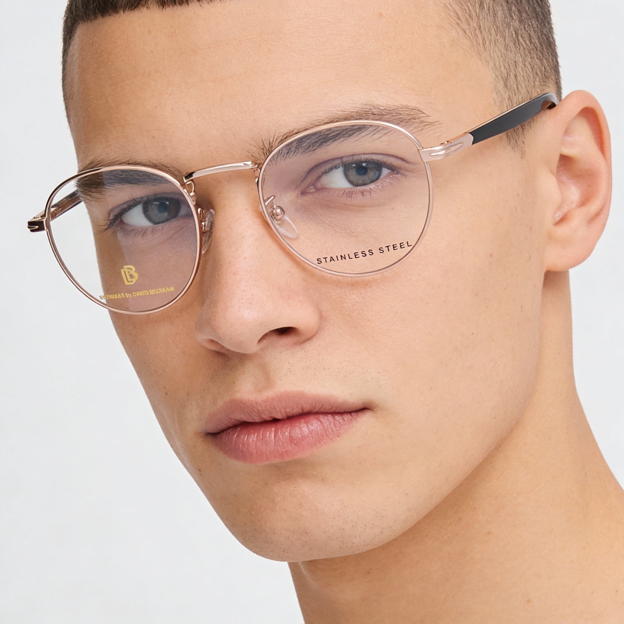 David Beckham DB 1127 Gold Black Round Eyeglasses Unisex, 49mm, Photo 3