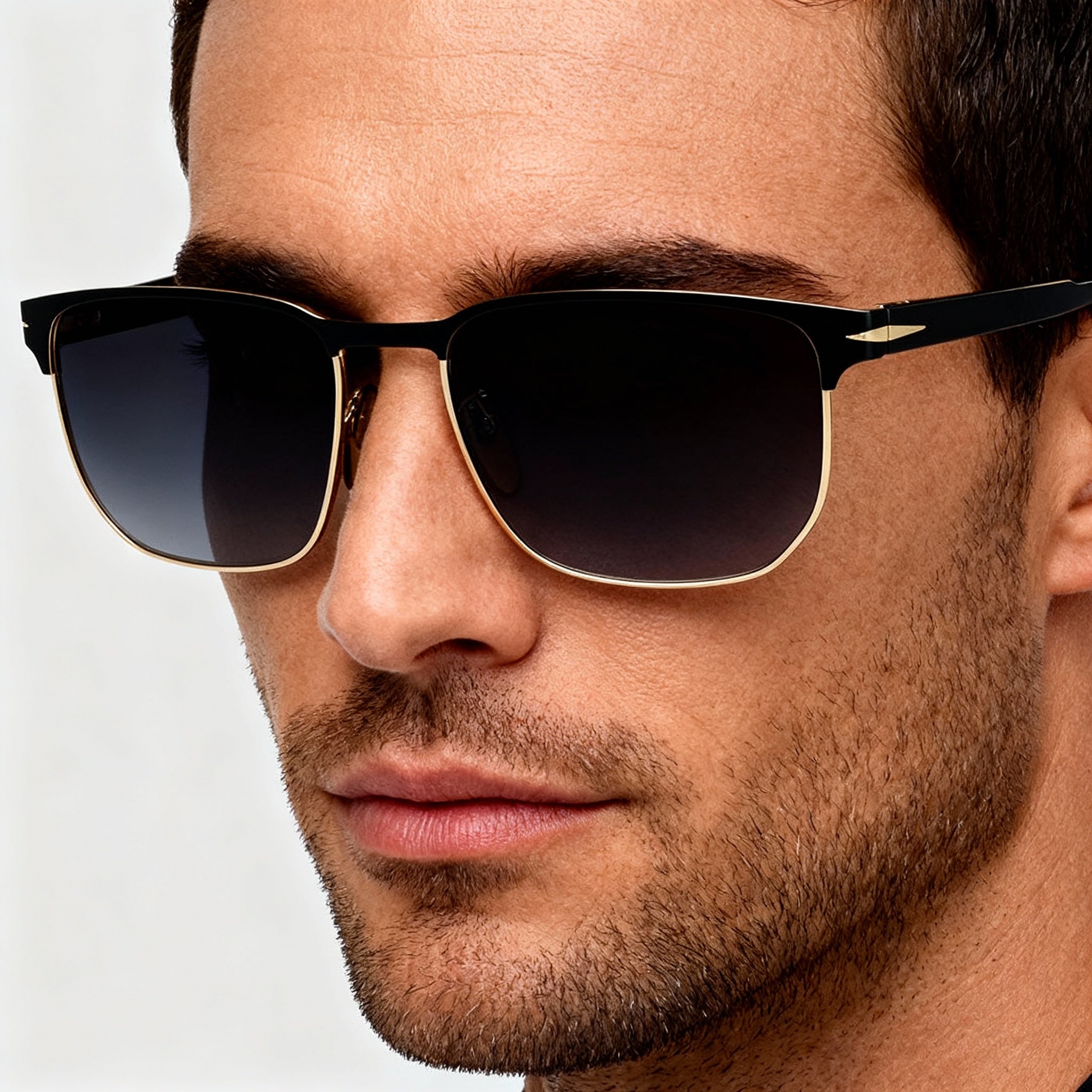 David Beckham DB 1131/S Black Gold Square Sunglasses for Men, 59mm, Photo 3