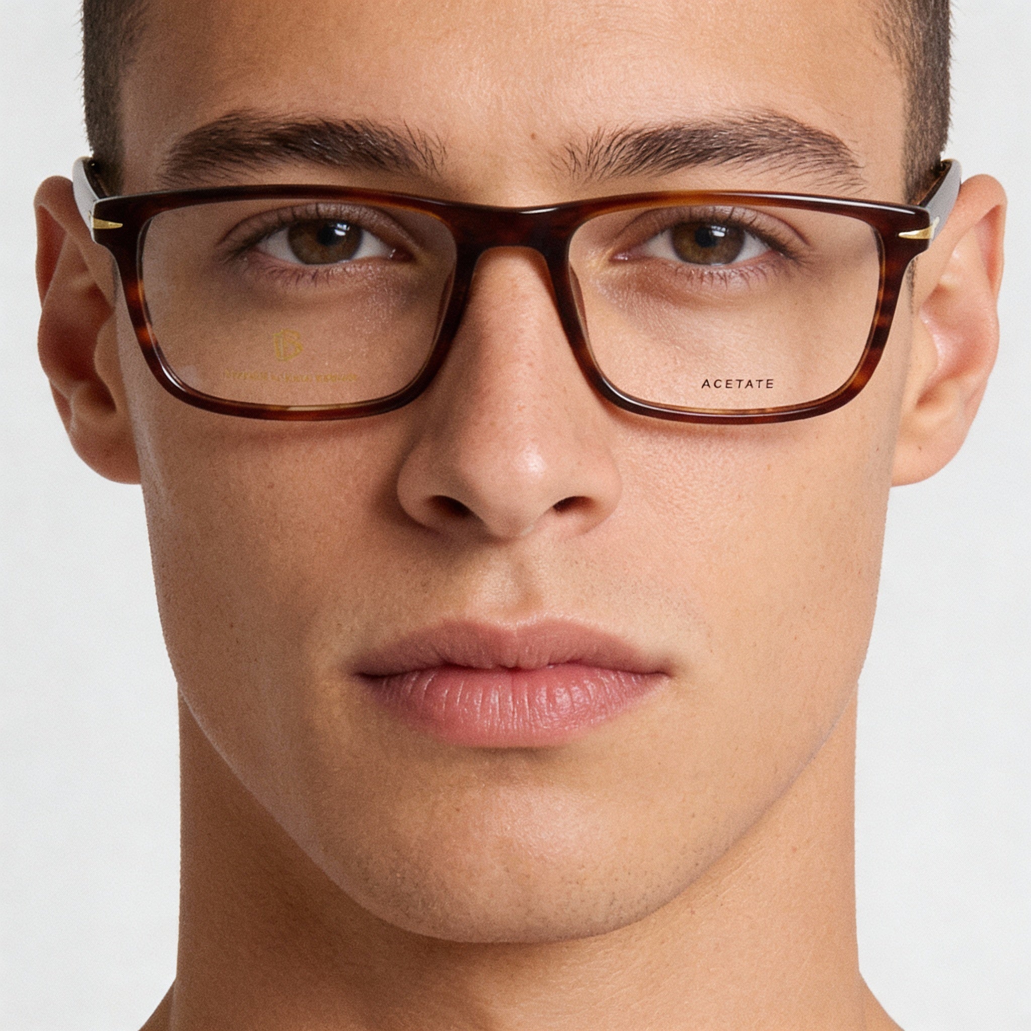 Gafas de hombre David Beckham DB 1135 de acetato marrón, rectangulares, 55mm, Photo 4