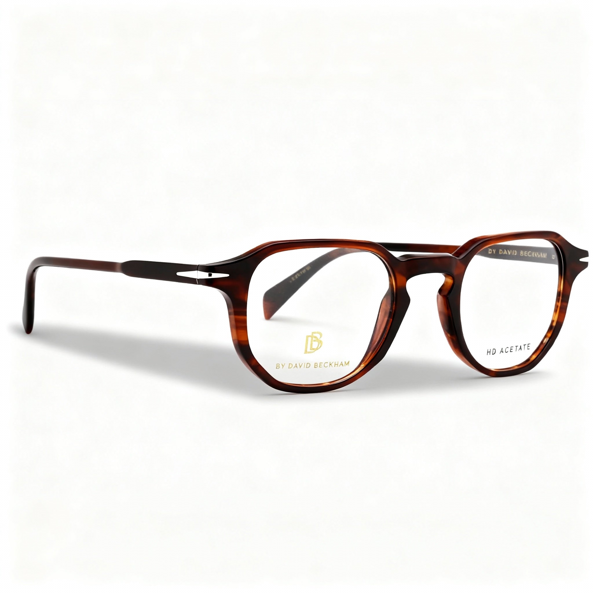 David Beckham DB 1140 Gafas de Sol Rectangulares Marrón Cuerno para Hombre, Acetato, Photo 1