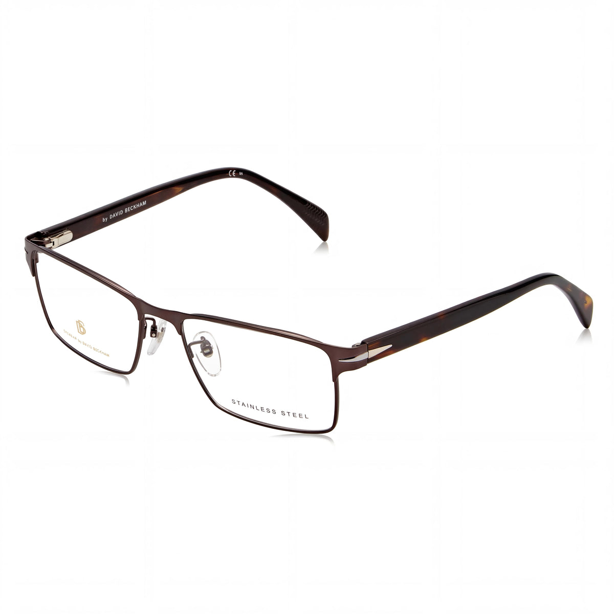 David Beckham DB 7015 Matte Brown Rectangle Eyeglasses Unisex, 56mm, Photo 1
