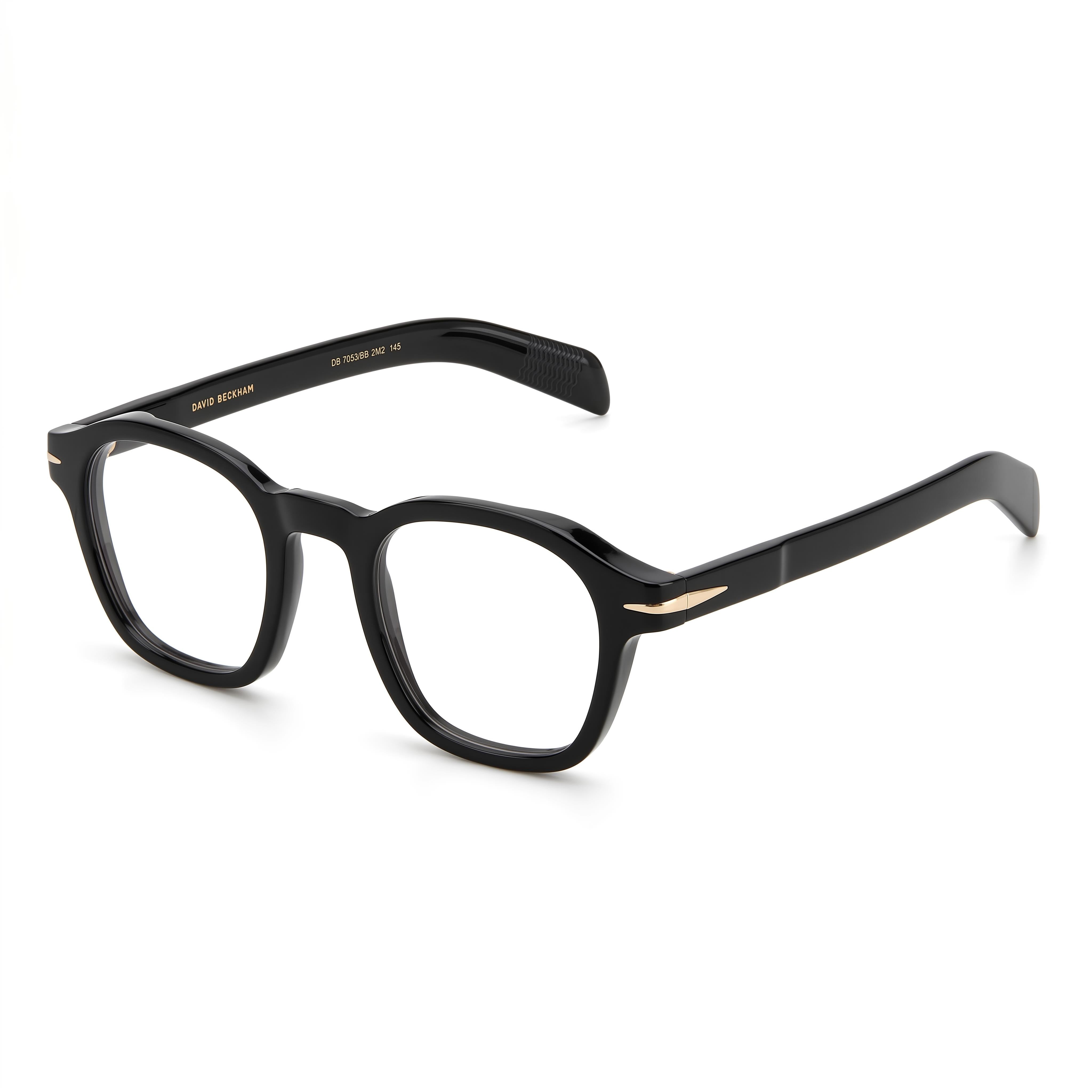 David Beckham DB 7053/BB Black Gold Square Unisex Eyeglasses, 45mm, Photo 1