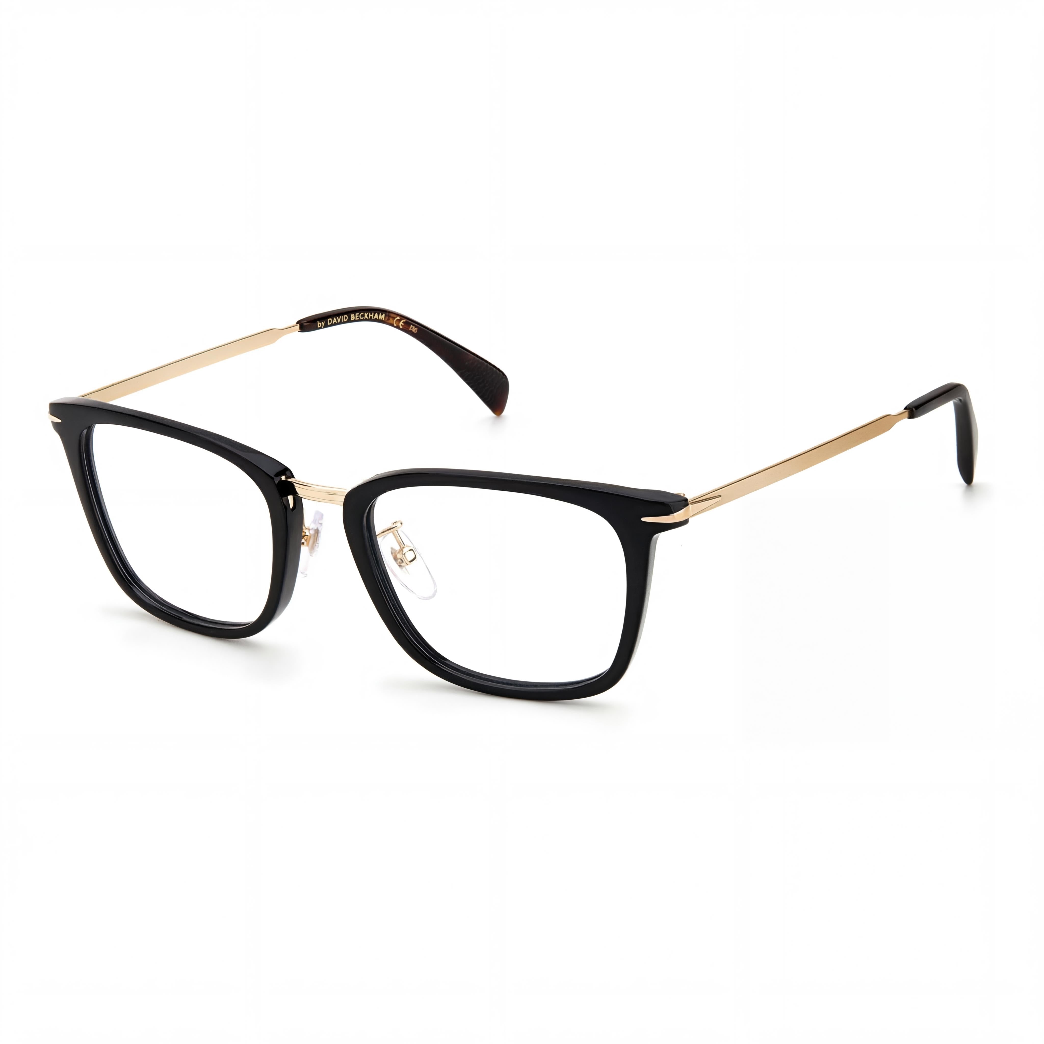 Gafas unisex David Beckham DB 7060/F cuadradas negras y doradas, Photo 1
