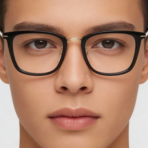 David Beckham DB 7060/F Square Eyeglasses Unisex — side view, Black Polyamide temples