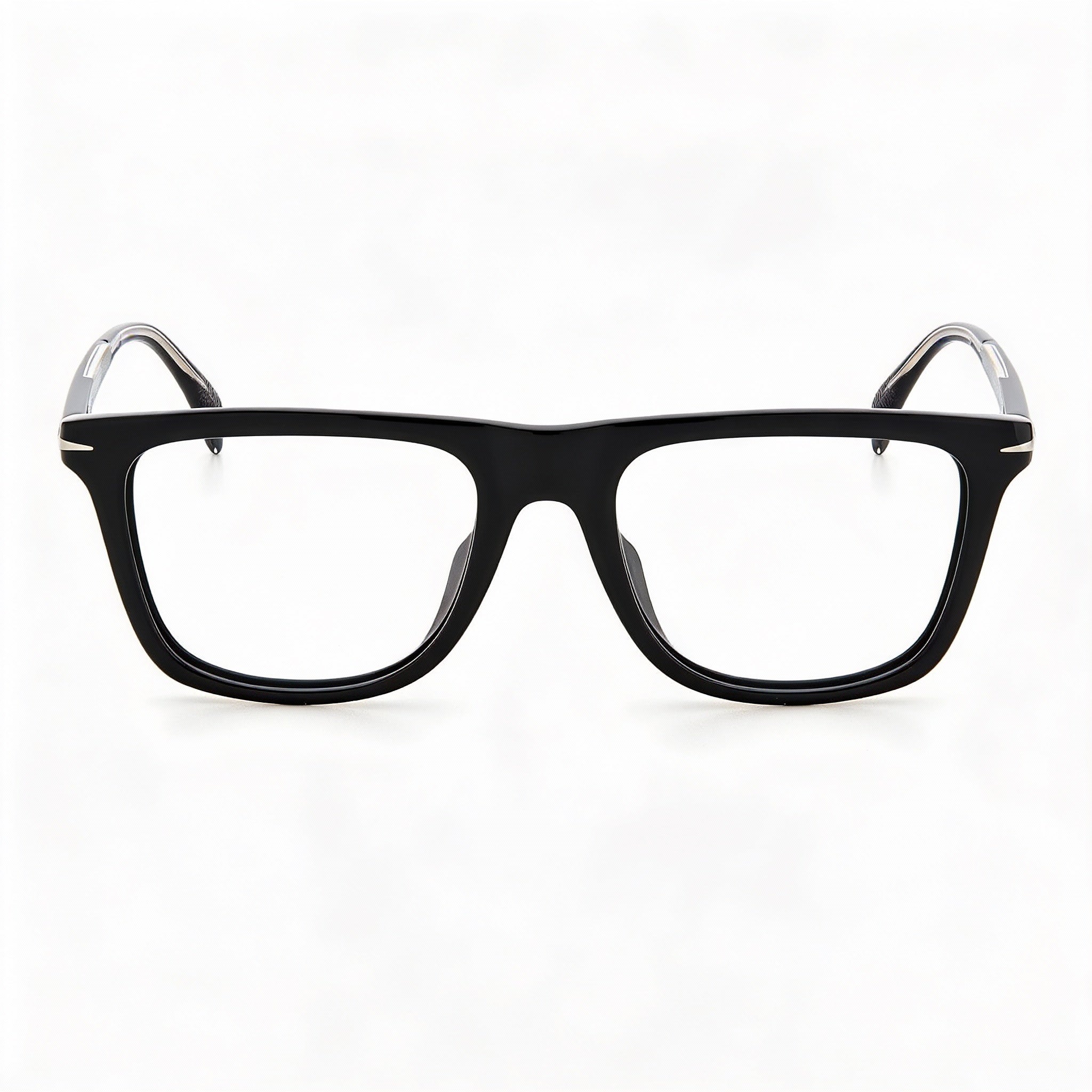 David Beckham DB 7061/F/BB Black Silver Square Unisex Eyeglasses, 53mm, Photo 2